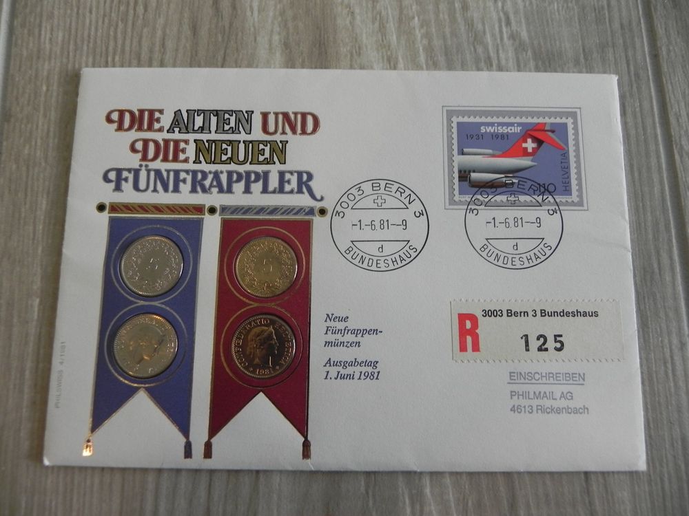 Alter Münzebrief - Die alten und neuen Fünfräppler 1981 | Kaufen auf ...
