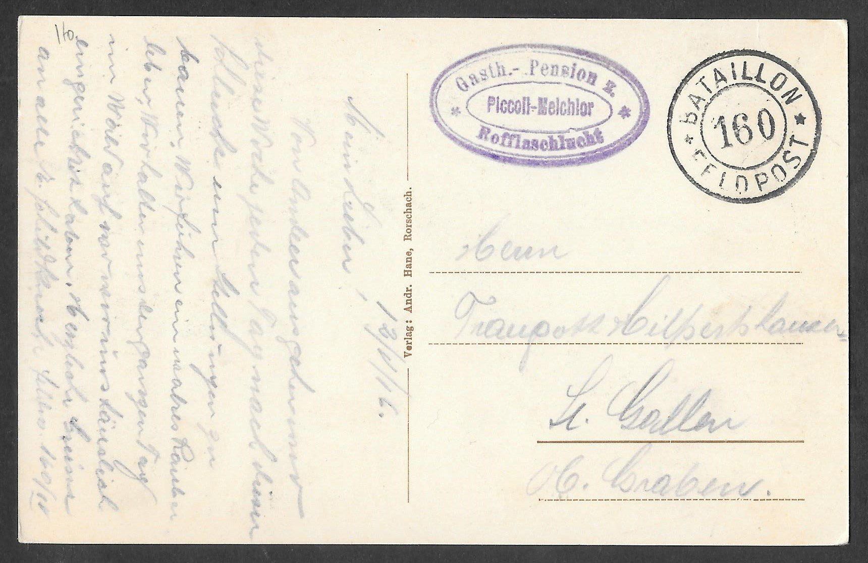 Cartoline postali: Andeer Rofflaschlucht mit Hotel-Stempel – Usato da Olten venduto da clotaldi 1