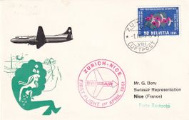 Erstflug Swissair Zürich - Nice/Nizza 1961