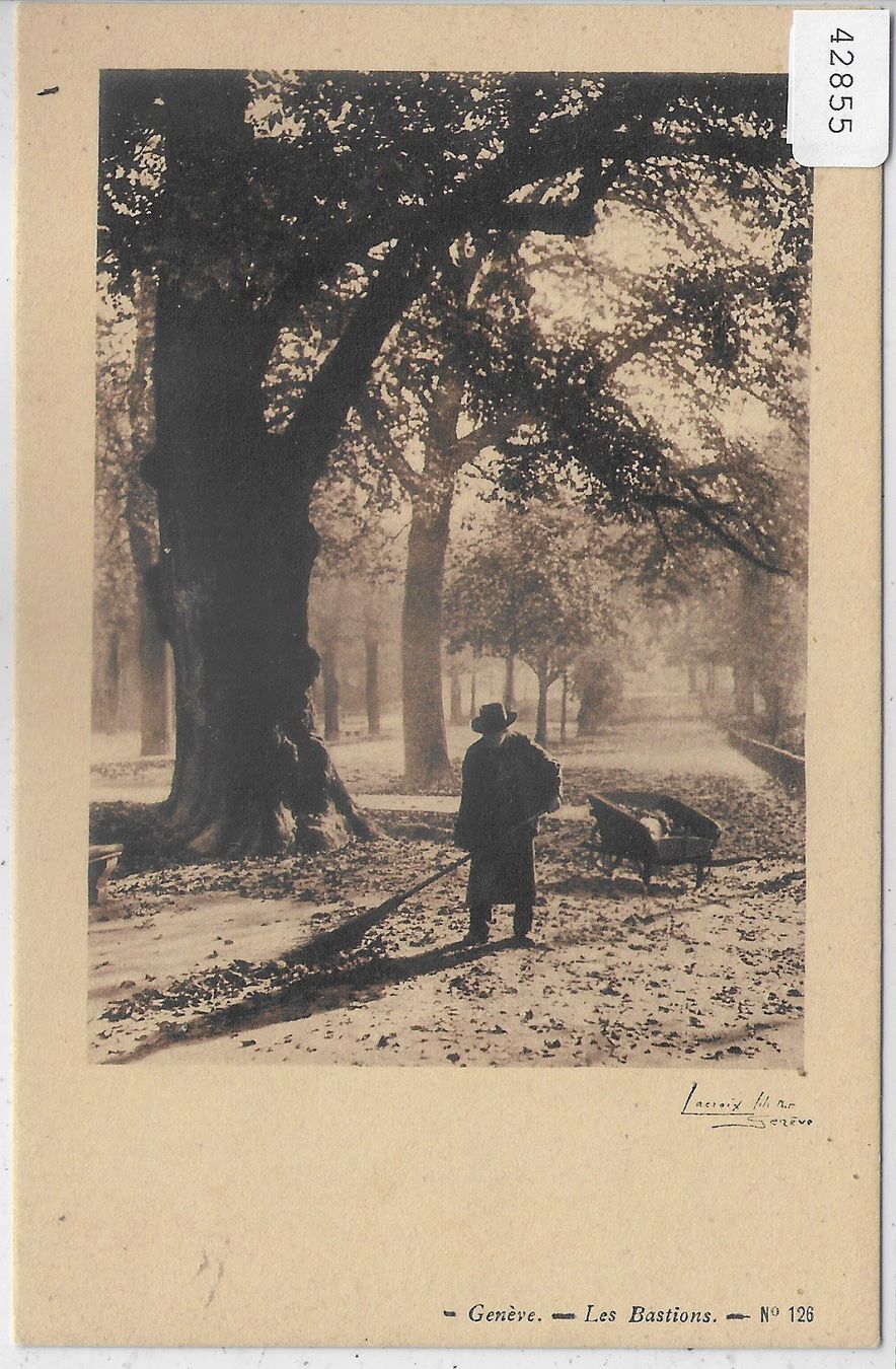 Cartoline postali: Geneve - Les Bastions - Strassenwischer – Usato da Ettingen venduto da Kartenplanet