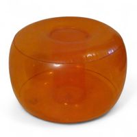 Pouf gonflable vintage en PVC orange – Années 1970 –France