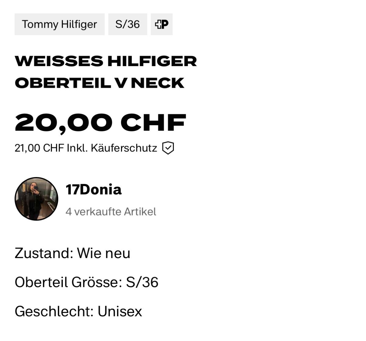 Maglioni & Felpe: Tommy Hilfiger Pullover weiss Grösse S/36 wie neu – Nuovo (secondo la descrizione) da Winterthur venduto da don_5bhy 2