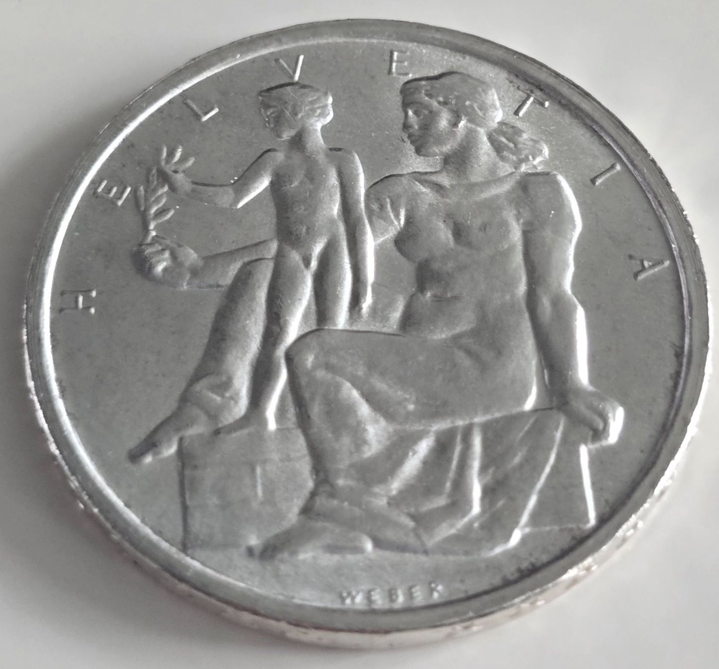 Alle Münzen: 5 Franken 1948, Helvetia, Silber – Gebraucht aus Duebendorf von Dguguseli 1