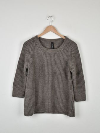 Marc Cain Strickpullover Gr.N2, taupe, mit Schurwolle&Alpaka