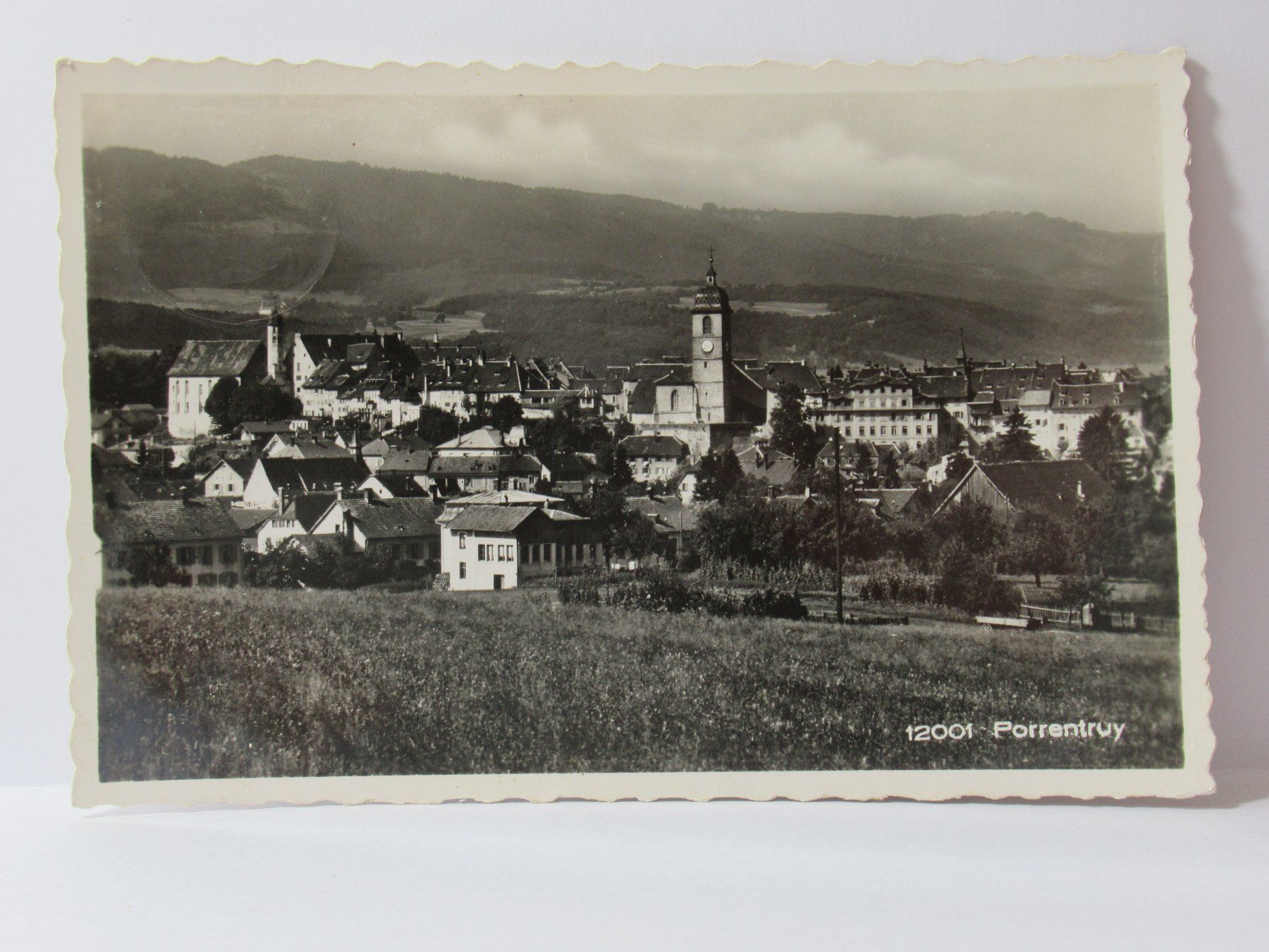 Cartoline postali: Porrentruy , Kirche  1949 – Usato da Grenchen venduto da Bluemchen1900 1