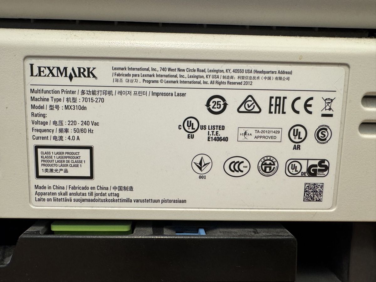 Lexmark Drucker: Drucker/Scanner Lexmark MX310DN - Laser S/W A4 USB LAN  – Gebraucht aus Affoltern am Albis von  6