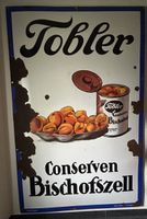 Email Werbeschild 198 x 127 cm Tobler Conserven Bischofszell