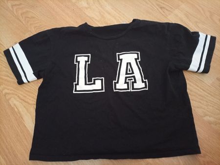 Schwarzes T-Shirt LA Print Grösse 170/176
