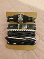 6 bracelets en cuir réglables, NEUF