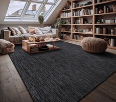 160x220 cm Teppich meliert Antrazith In&Outdoor