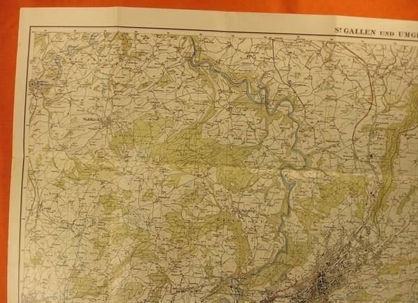 Landkarten & Atlanten: ST. GALLEN UND UMGEBUNG 1932 – Gebraucht aus Grüningen von Kartensammler 1