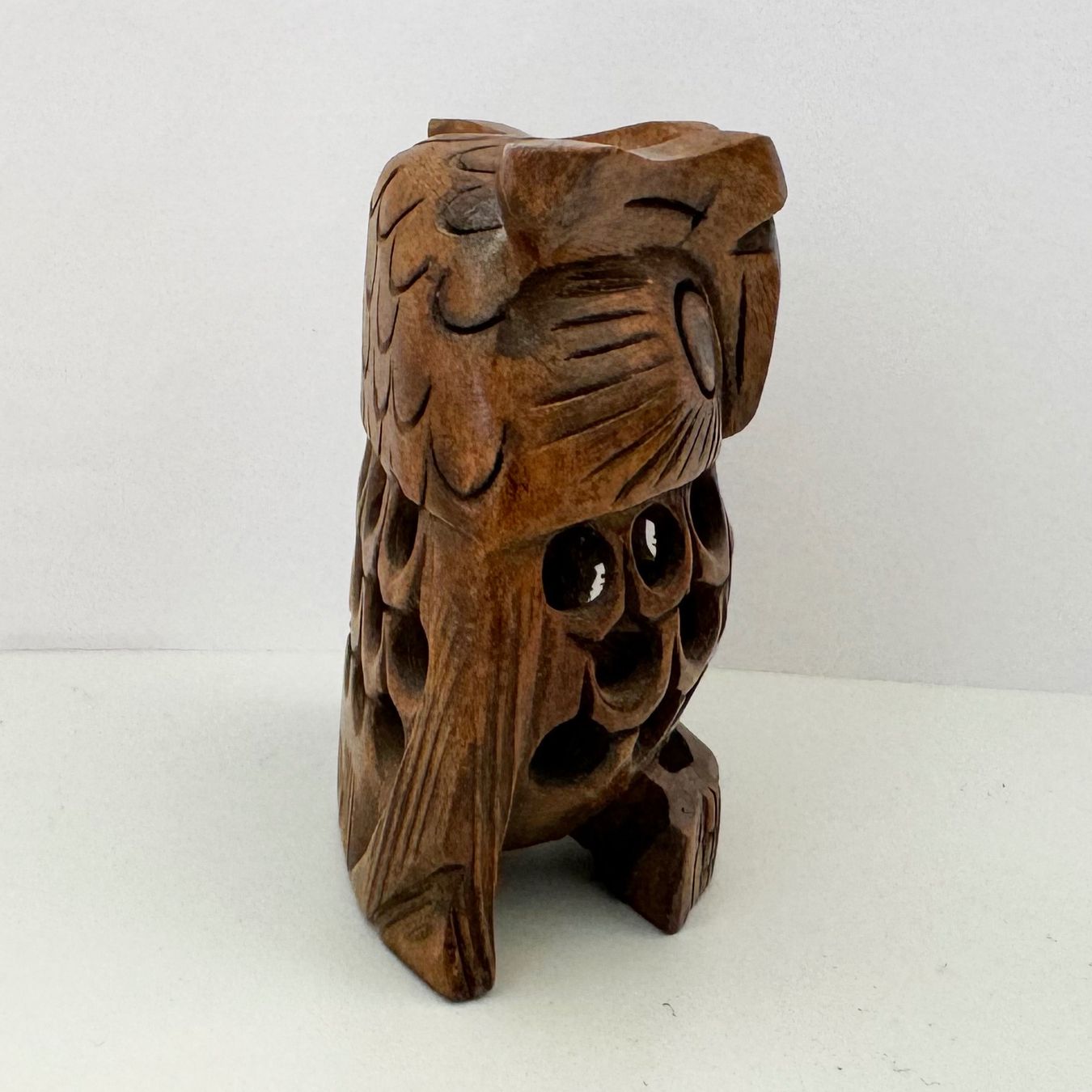 Statuette: Hibou en bois sculpté main – Usato da Biel/Bienne venduto da Philemon02 4