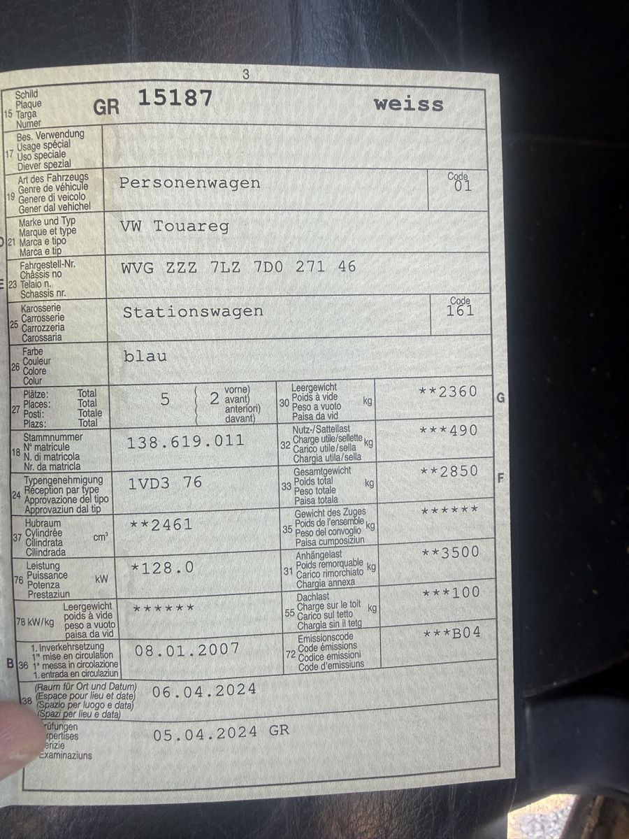 VW Automobili: VW Touareg ab 1.FR – Difettoso da St.Peter venduto da Fatschel97 5