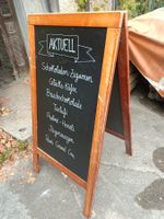 Werbeständer mit Holzrahmen, doppelseitig, gebraucht