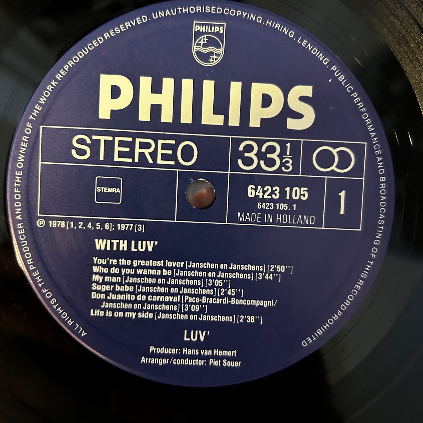 Dischi in vinile: Luv - With Luv, PHILIPS Vinyl LP 1978 – Usato da Aesch BL venduto da BernisFlomi 2