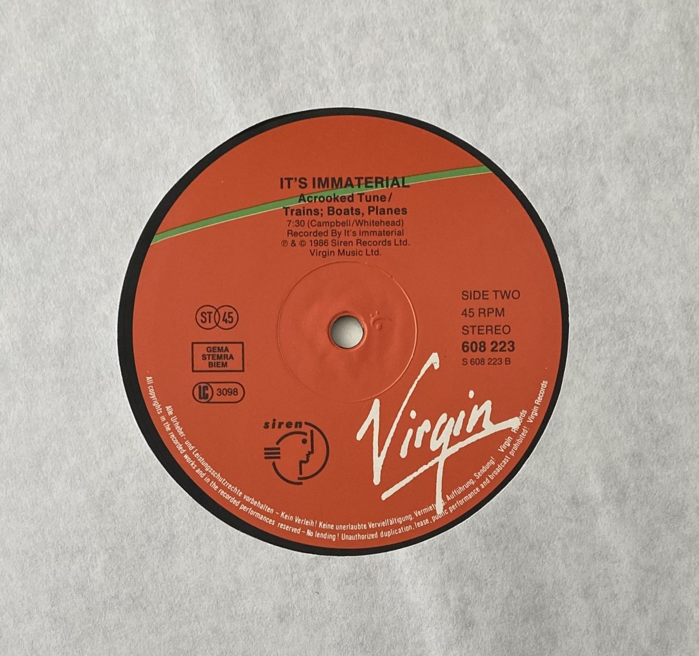 Dischi in vinile: It's Immaterial, Driving Away From Home – Usato da Flums venduto da Empe1 3