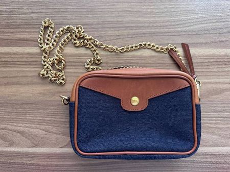 Longchamp: Denim & Leder Crossbody (L2088HNF127)