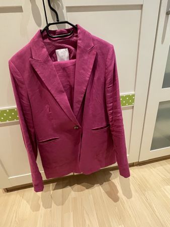 Mango Leinen Blazer Pink Gr. 42
