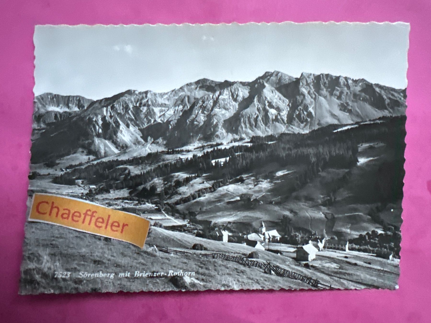 Cartoline postali: 7523 Sörenberg mit Brienzer - Rothorn – Usato da Zürich venduto da Chaeffeler