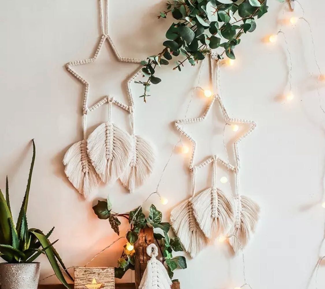 Tutte le decorazioni: Makramee Stern mit 3 Blätter boho, NEU – Nuovo e nell'imballaggio originale da Lachen SZ venduto da Luxolino 2