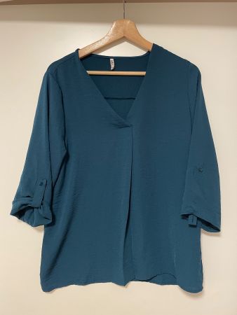 JDY Bluse Petrol mit 3/4 Ärmel, Grösse 36