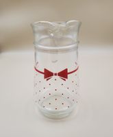 Carafe vintage en verre - nœud papillon et pois rouges