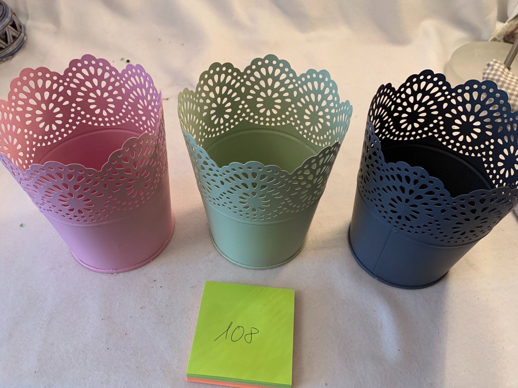 Pots de fleurs: 3 bunde Metallgefässe   108 – Neuf (Voir description) à Schötz par amore14 5