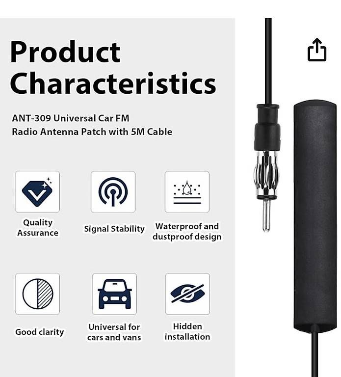 Radiocomunicazione: Antenna amplificata FM da parabrezza – Nuovo e nell'imballaggio originale da Morbio Inferiore venduto da udry65 3