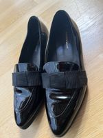 Roberto Santi Black Patent Tuxedo Loafers, Size 38