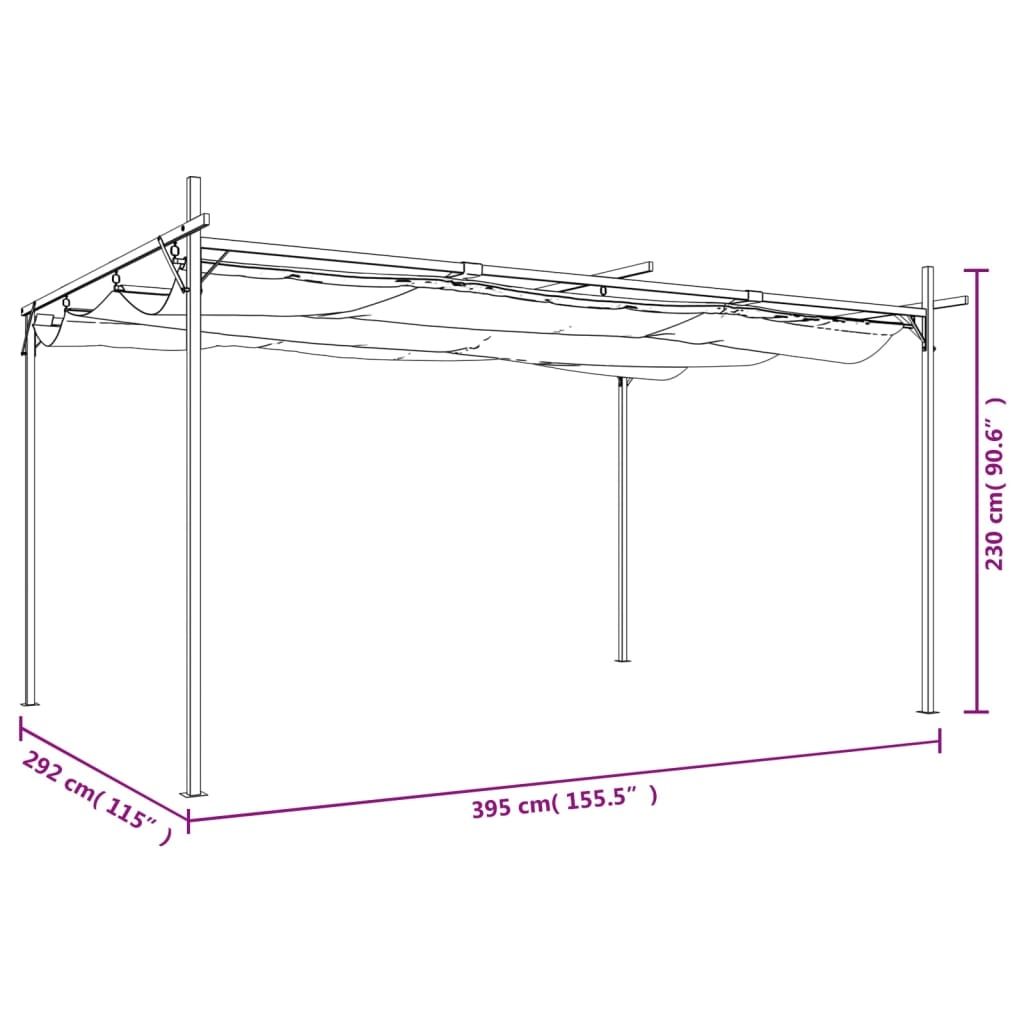 Unterstände: Pergola mit Schiebedach Anthrazit 395x292x230 cm – Neu und originalverpackt aus Bad Zurzach von .blshop.org 7