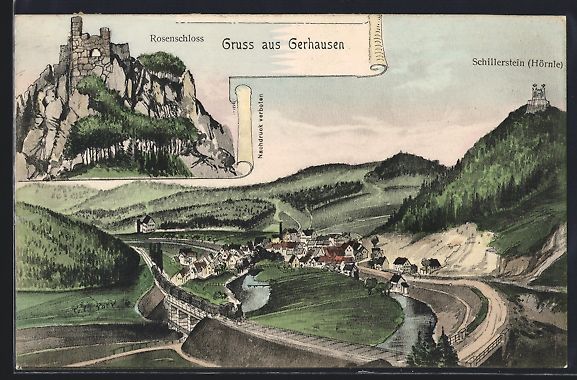 Cartoline postali: sign. Hans Pernat: Gerhausen, Rosenschlo – Usato da Berlin venduto da bartko-reher