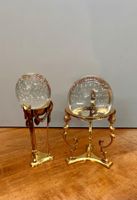 2 x Podestständer mit klaren mundgeblasenen Bubble-Glass