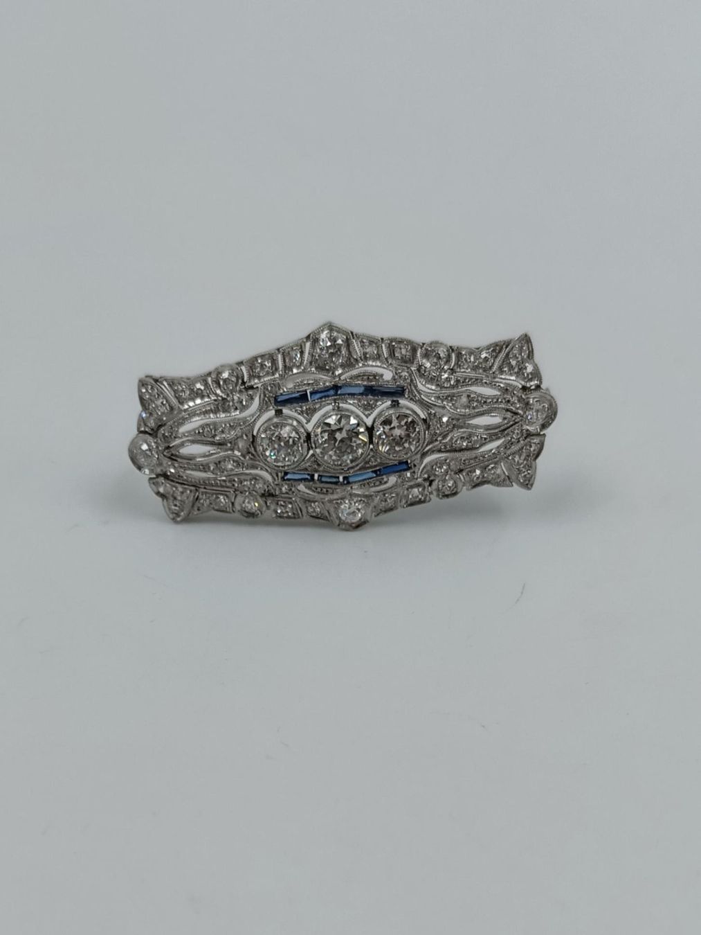 Spille & Fermagli: BROSCHE "ART DECO STIL" MIT DIAMANTEN, 950 PLATIN – Usato da Luzern venduto da EdiGem 6