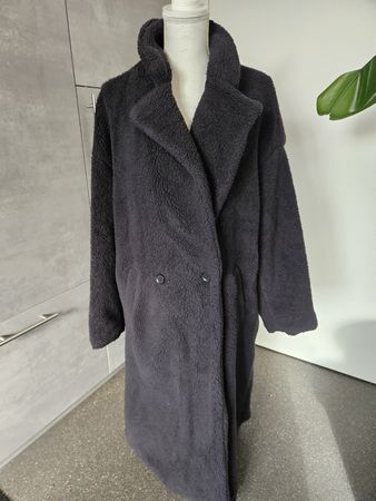Damen Mantel Shein Teddy-Optik schwarz Grösse S