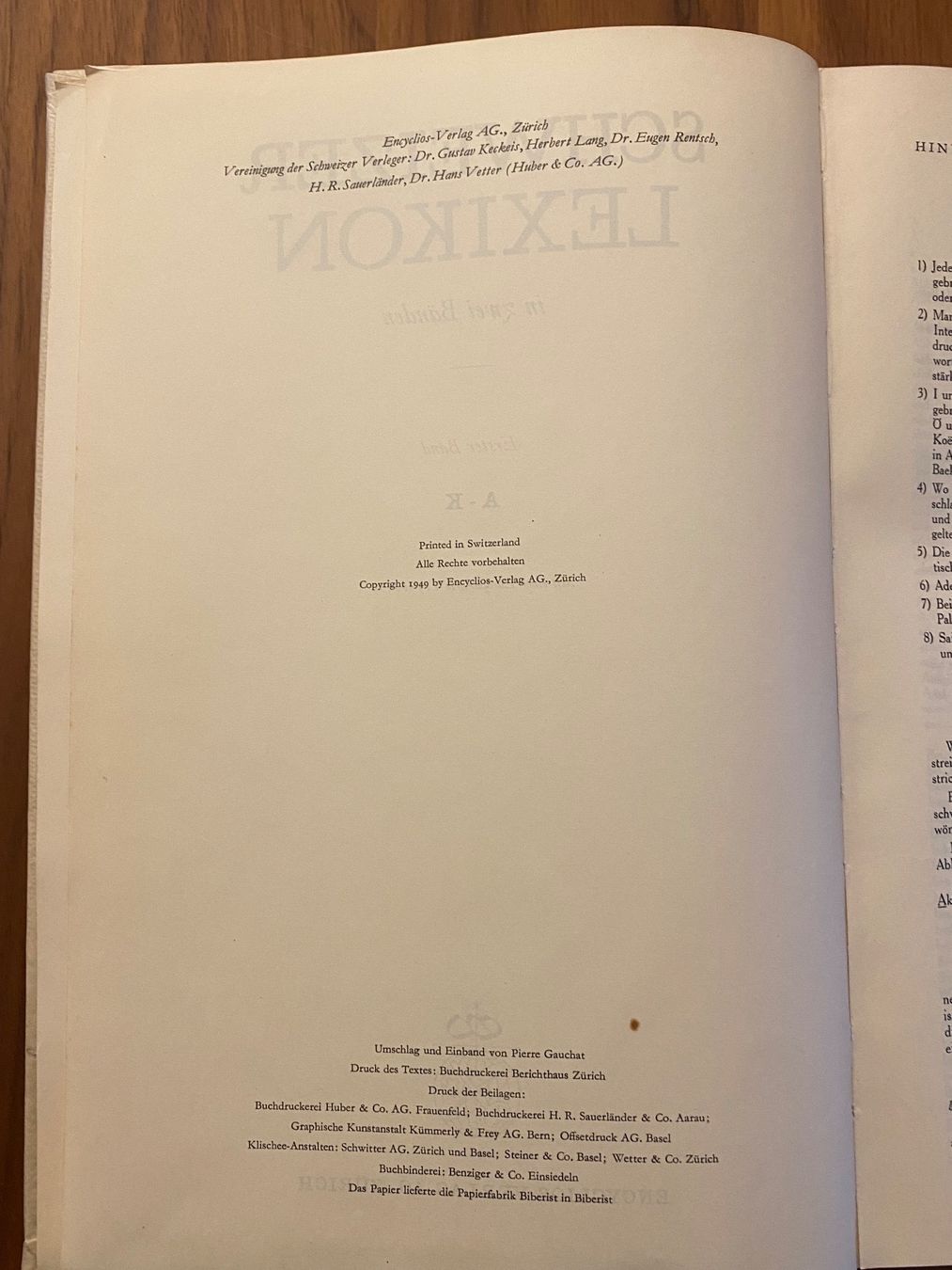 Libri: 1. Schweizer Lexikon 1949 – Usato da Basel venduto da Gundeli-25 3
