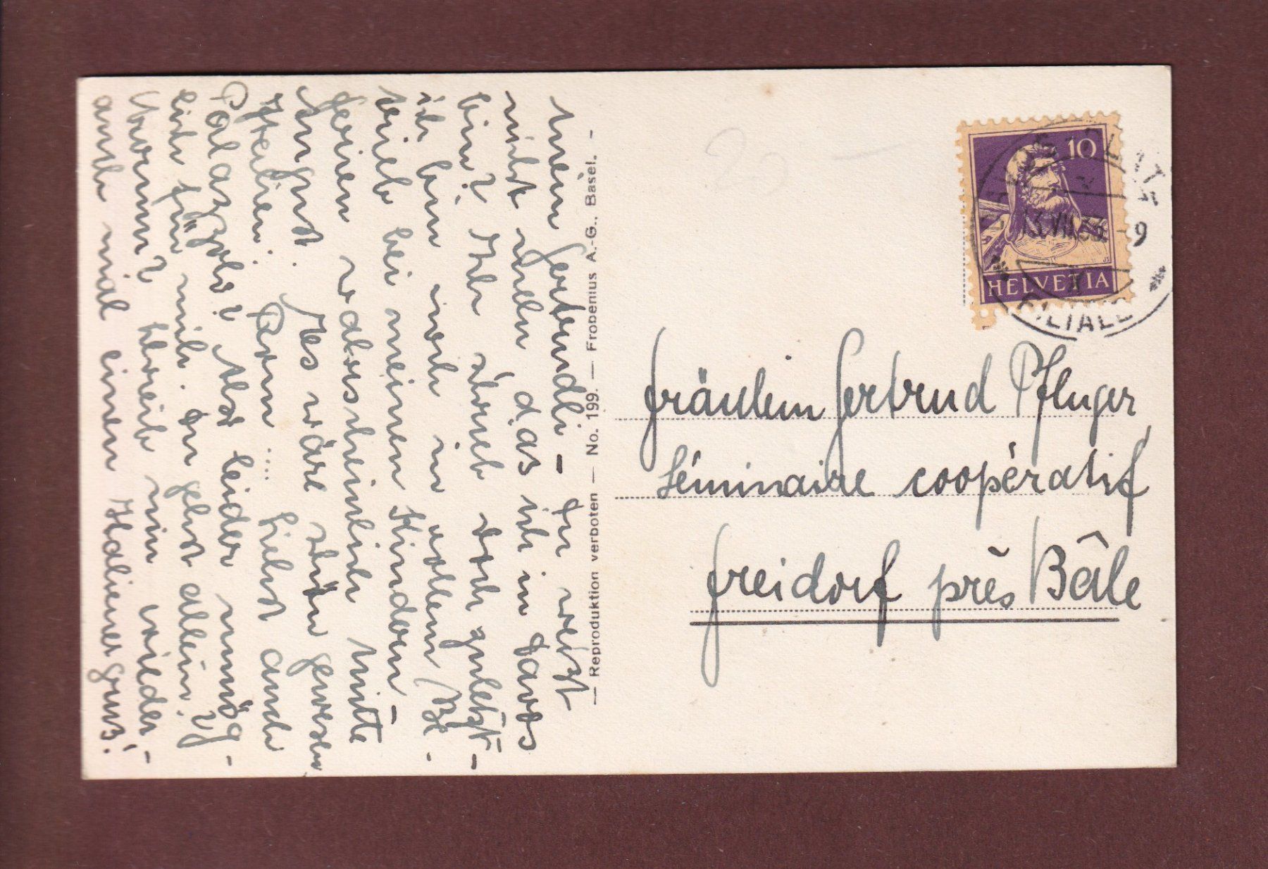 Ansichtskarten: DAVOS - Pension am Wald - 1933 – Gebraucht aus Pully von nicecards 1