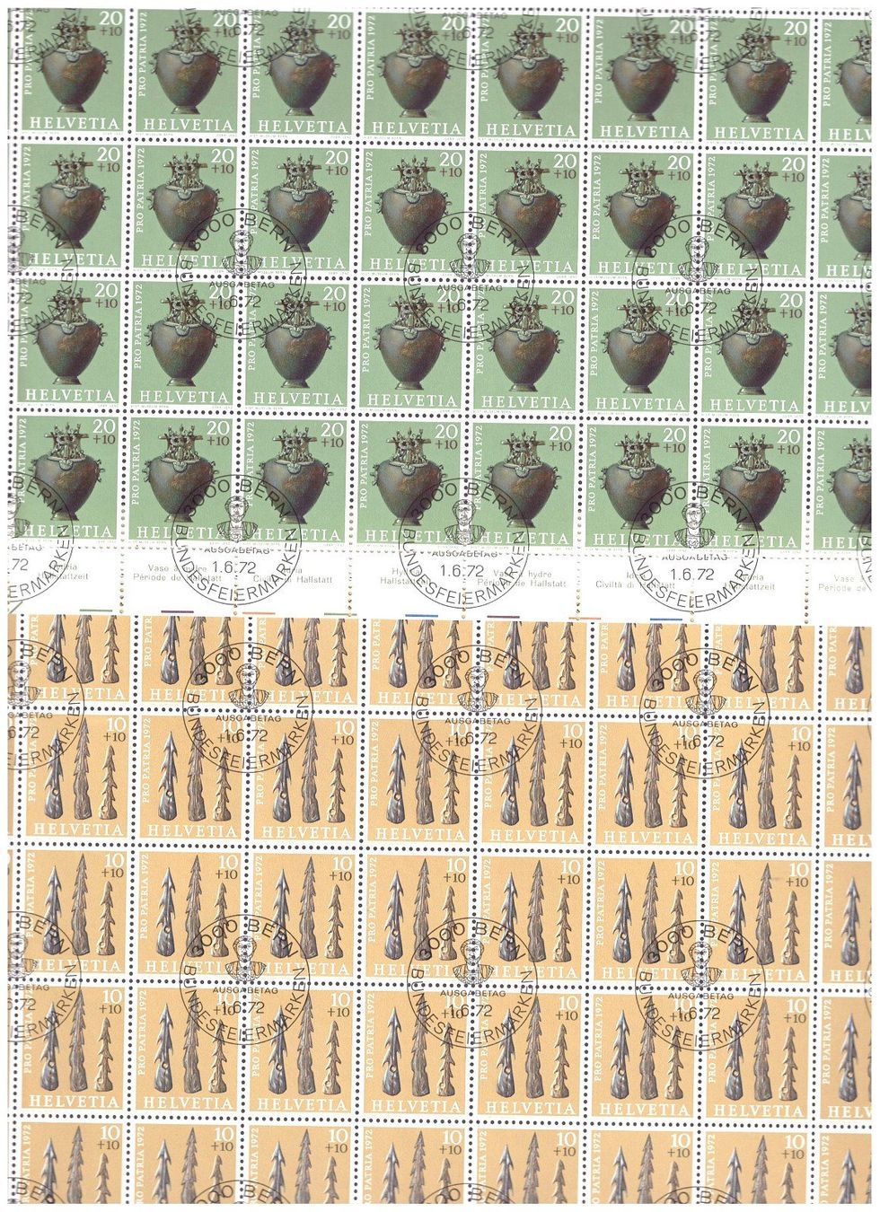 Tous les timbres: PP 1972 Satz Bogen mit Ersttagsstempel – Neuf (Voir description) à Frauenfeld par Interessent1 1