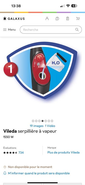 Vileda Nettoyeurs à vapeur: Vileda Steam serpillère à vapeur, idéal pour le nettoyage! – D'occasion à Martigny par gigikro 2