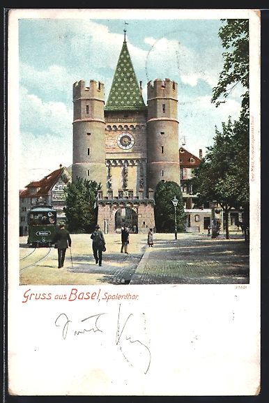 Cartes postales: Basel, Strassenbahn vor dem Spalenthor – D'occasion à Berlin par bartko-reher