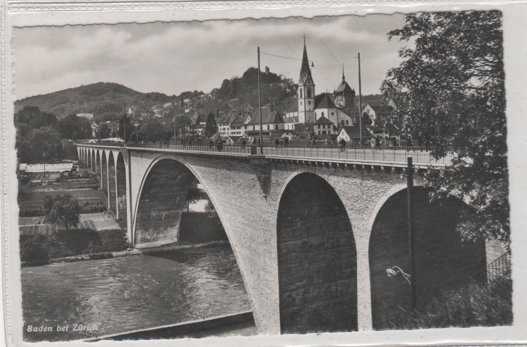 Ansichtskarten: Ansichtskarte Baden - Hochbrücke 1942 – Gebraucht aus Remetschwil von Hofiii