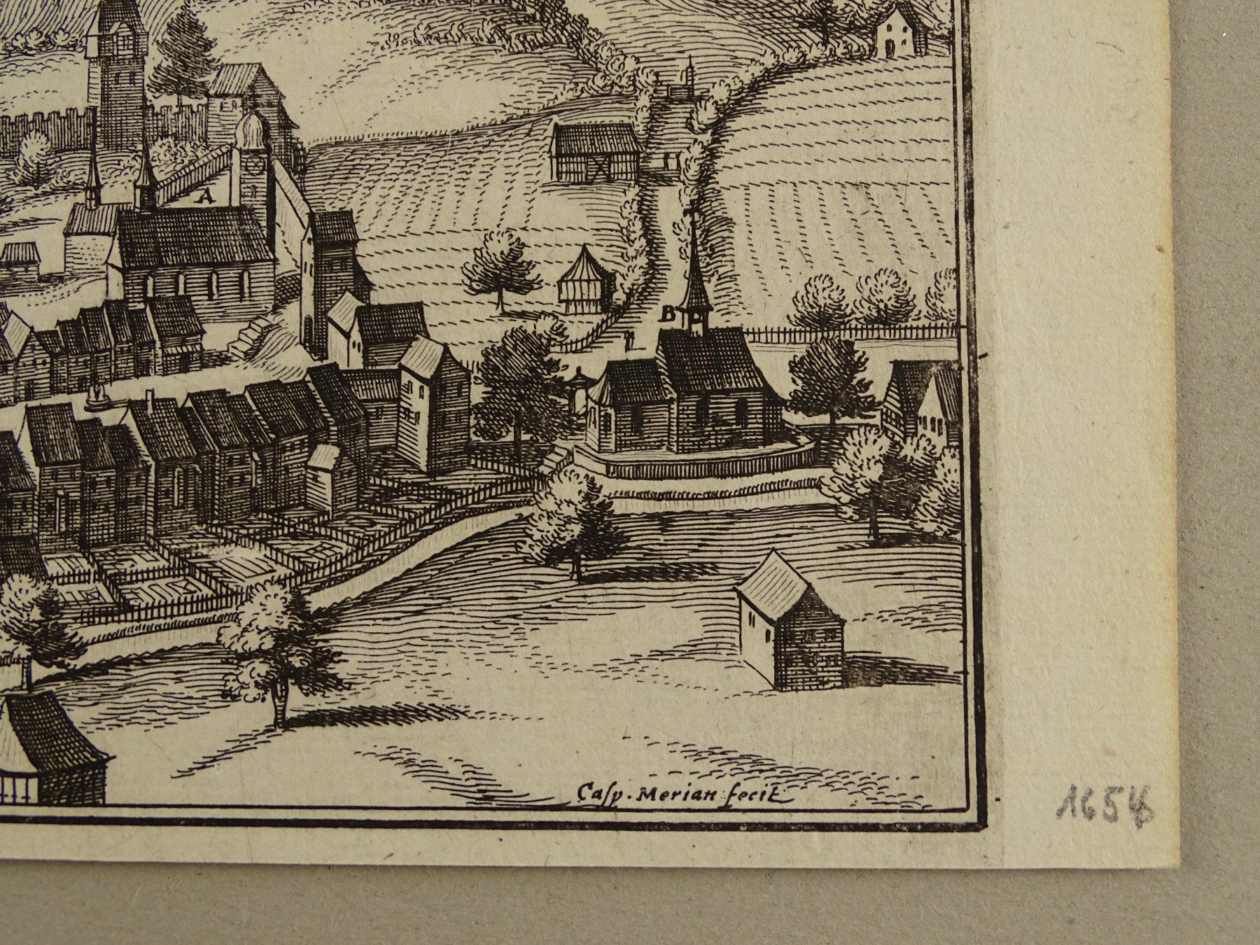 Incisioni: WILLISAU, KUPFERSTICH, MERIAN 1654 – Usato da Grüningen venduto da Kartensammler 5