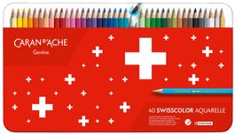 1285.740 Swisscolor Caran d'Ache * 40 Farbstifte Metall-Etui