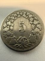 Schweiz 5 Rappen 1879 – Seltene alte Originalmünze – Helveti