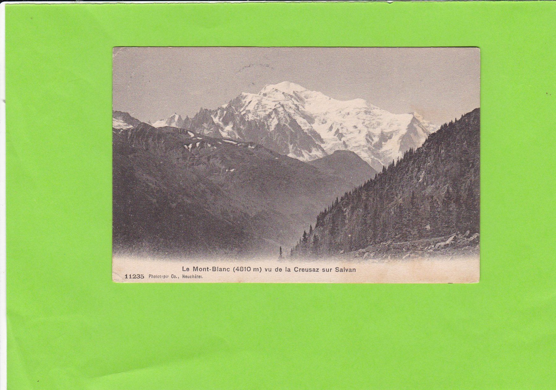 Cartoline postali: Le Mont Blanc--1906 ab Salvan – Usato da St. Peterzell venduto da neckertal