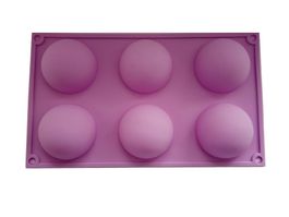 Silikon Backform 6 Halbkugeln - 29.5 x 17 x 3 cm - Violett