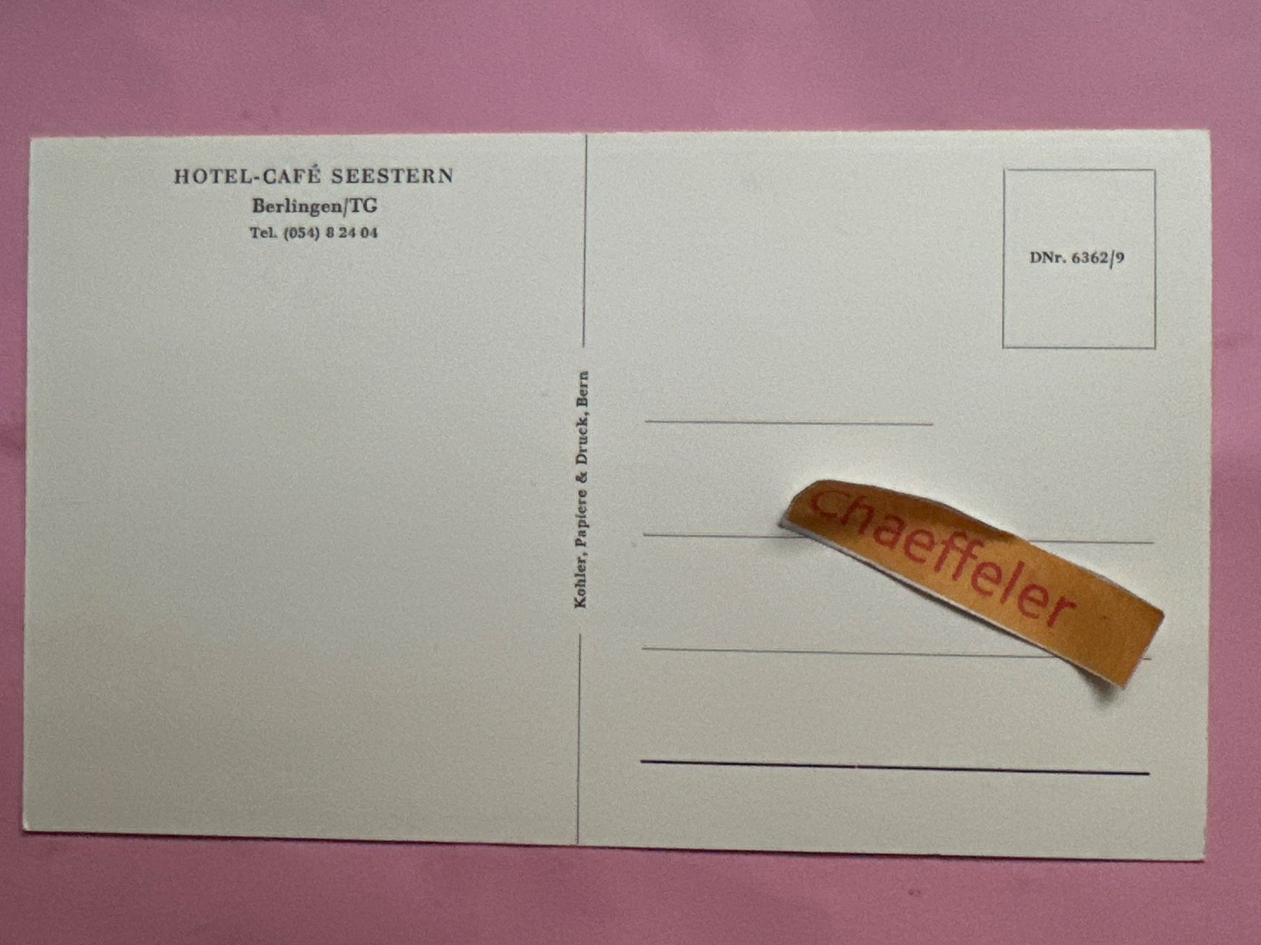 Cartoline postali: Hotel-Café Seestern, Berlingen / TG – Usato da Zürich venduto da Chaeffeler 1