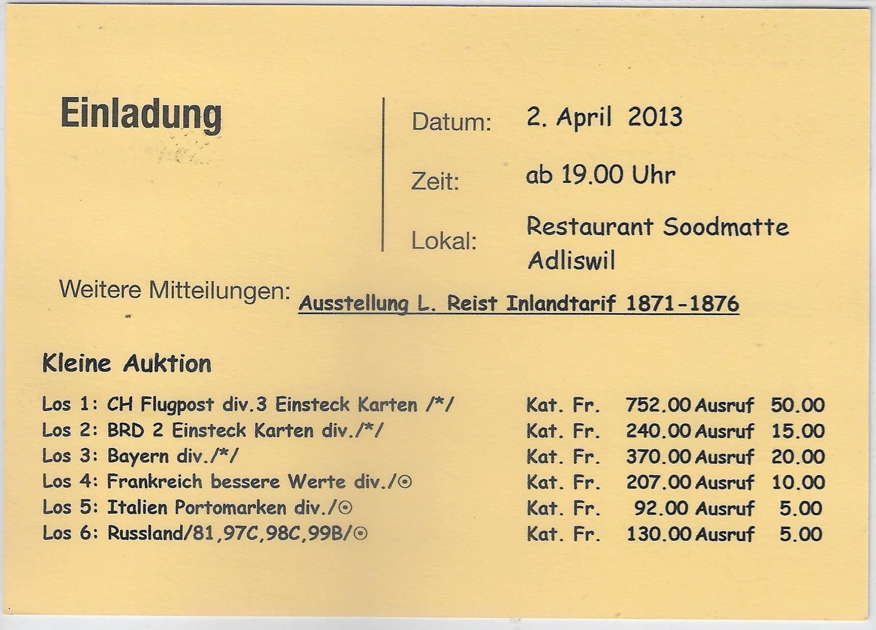 Alle Briefmarken: Tagesstempel 6205 Eich LU 13.3.2013 – Gebraucht aus Ettingen von Kartenplanet 1