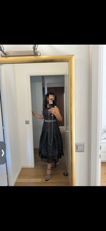 Robe Maje noire taille 3 dentelle brodée état neuf