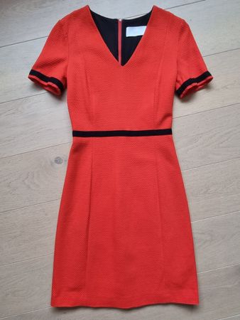 Hugo Boss Kleid rot schwarz Grösse 36 kurzarm Top