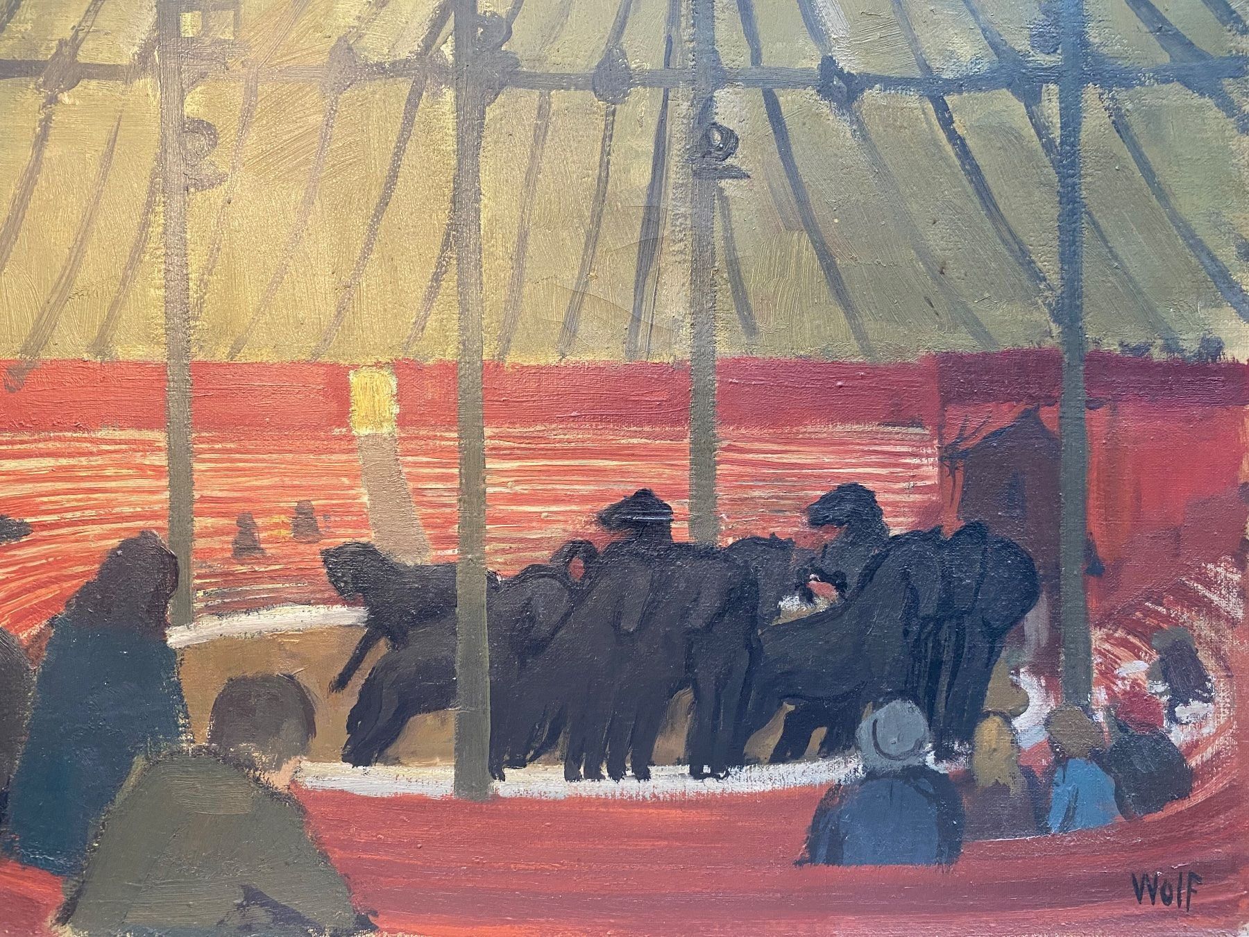 Gemälde: Ernst Wolf  "Dressurstunde im Zirkus" – Gebraucht aus Basel von Kaffee_und_Kunst 1